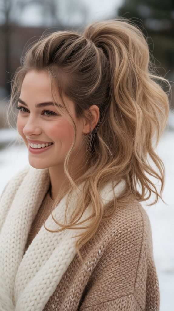 Textured Ponytail with Volume