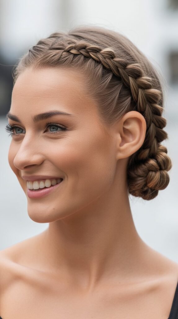  Double Dutch Braids into Low Buns
