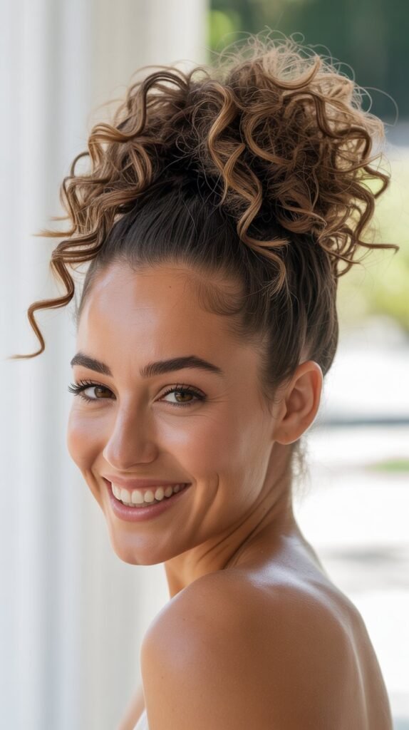 High Curly Ponytail
