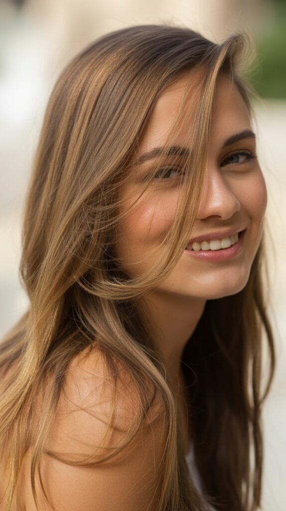 Side-Swept Long Hair