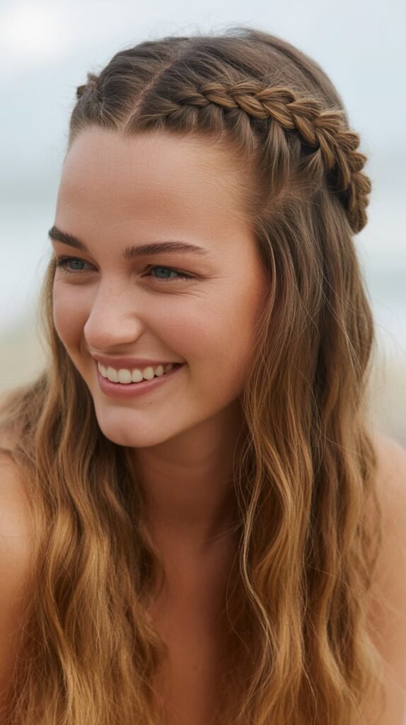 Rope Braid Half-Up Style