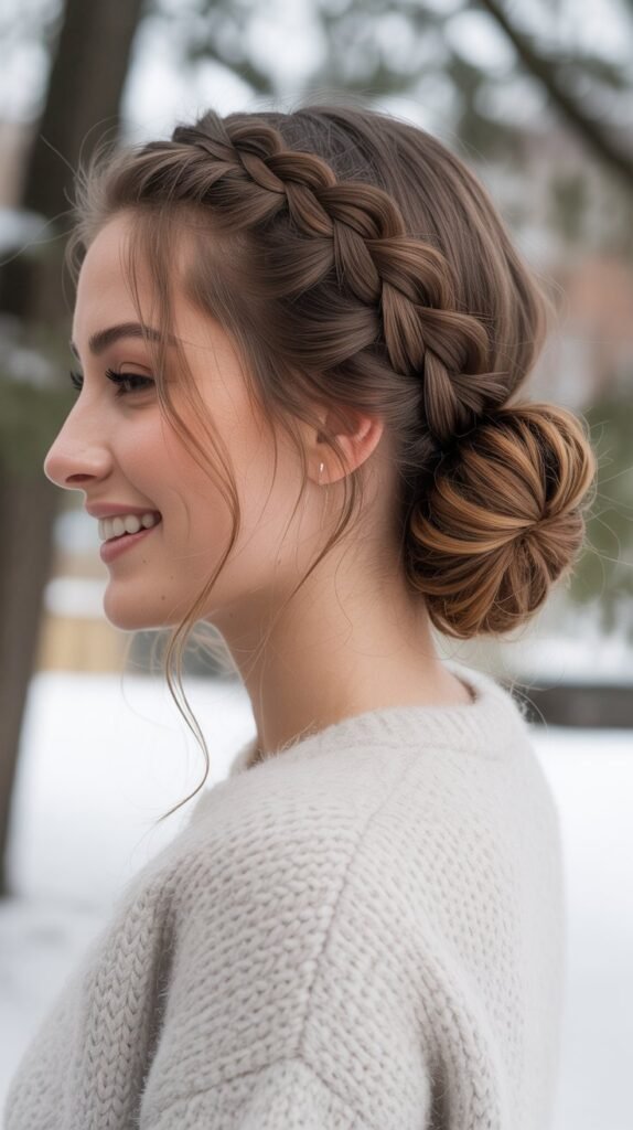 Waterfall Twist into Low Bun
