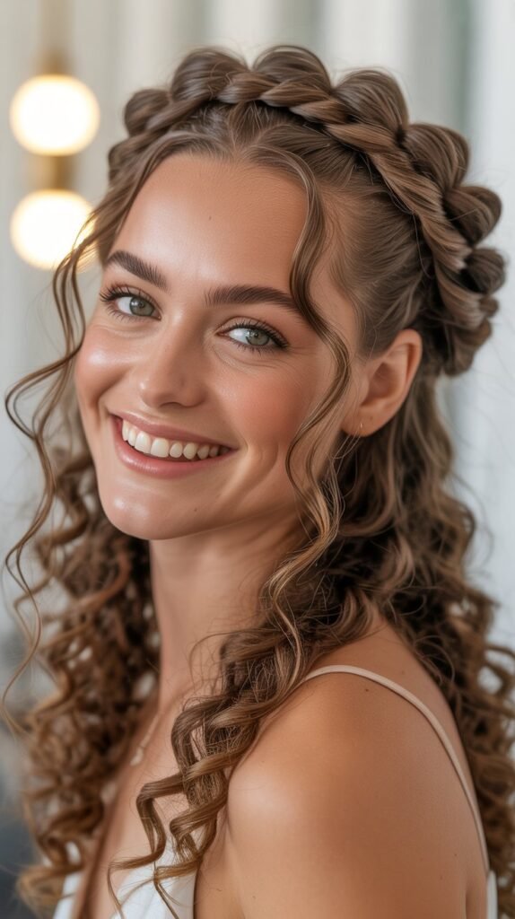 Twisted Crown with Loose Curls