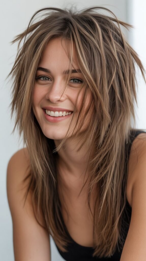 Long Choppy Layers for Edgy Style