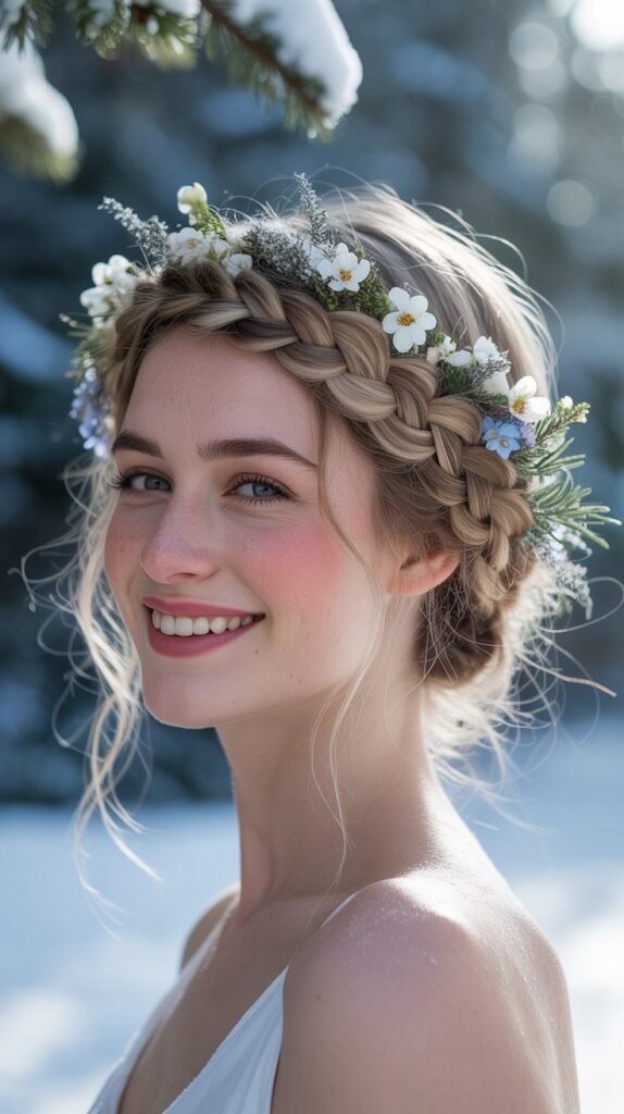  Halo Braid with Flowers