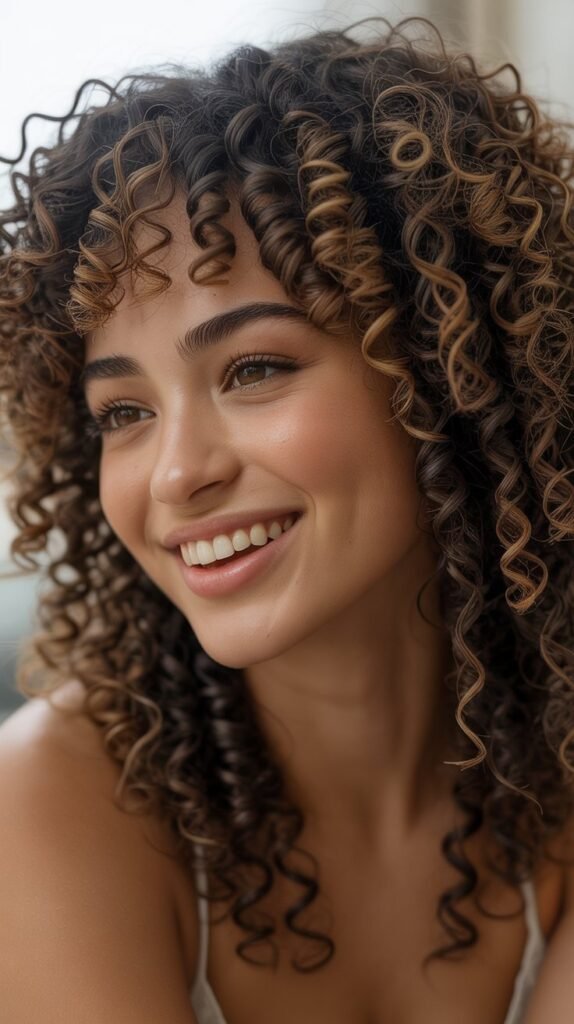  Tight Coils with Mini Bangs