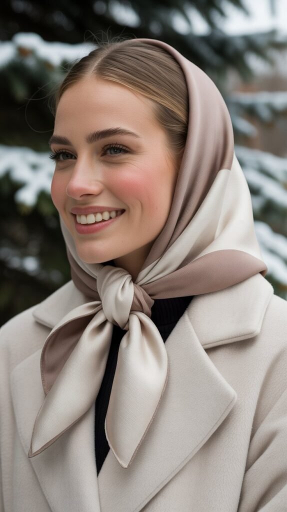 Classic Low Bun with Scarf Wrap