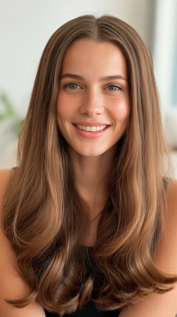 Center Part Long Hair