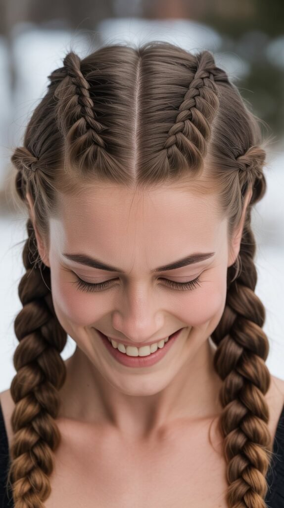 Zigzag Part with Double Dutch Braids
