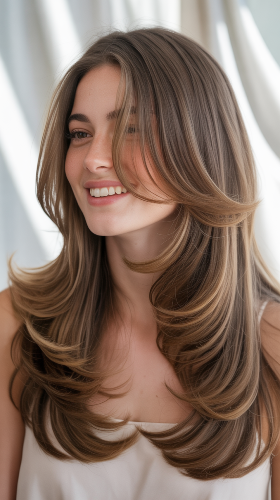 Long Hair with Waterfall Layers