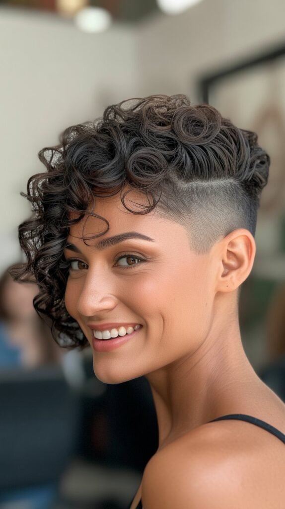 Curly Undercut Bob