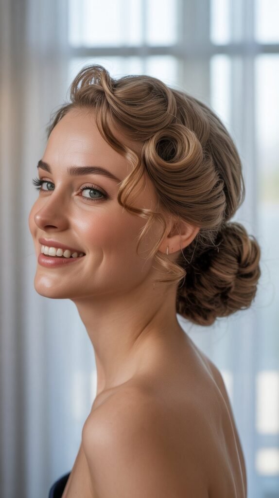 Low Twisted Curly Bun