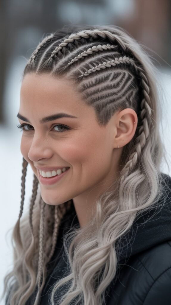 Stacked Braids with Undercut Design