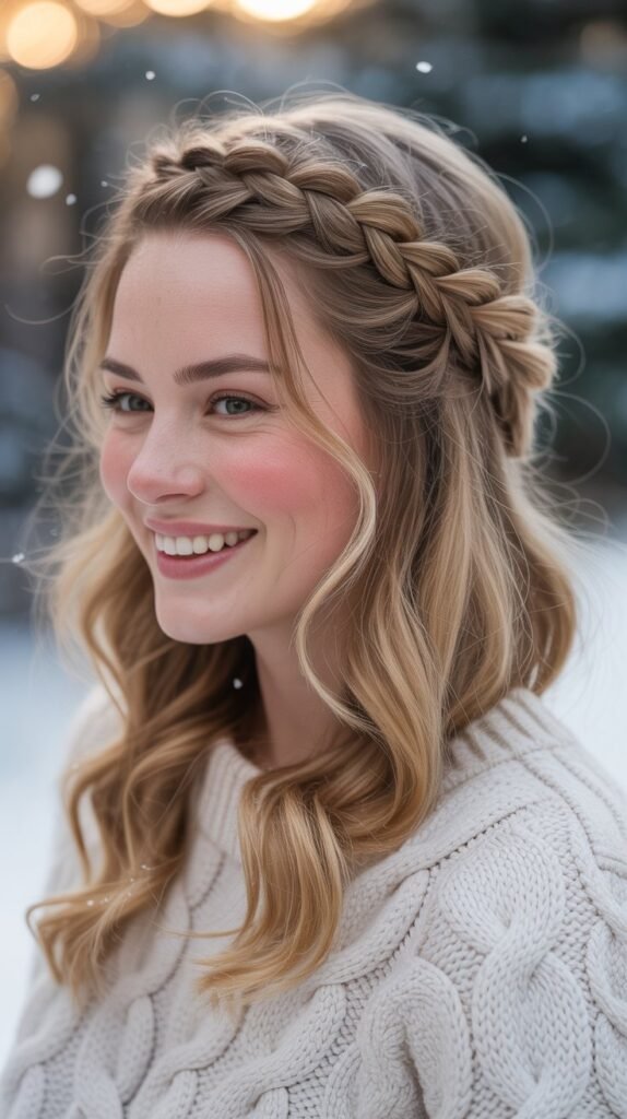 Half-Up Crown Braid