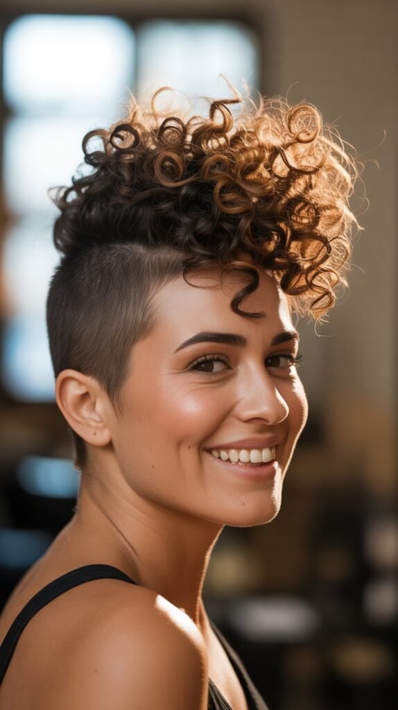 Curly Mohawk Style