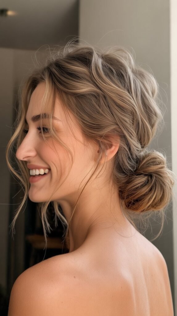  Messy Twisted Low Bun
