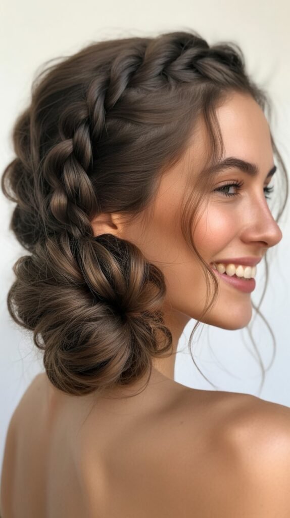 Braided Wrapped Low Bun