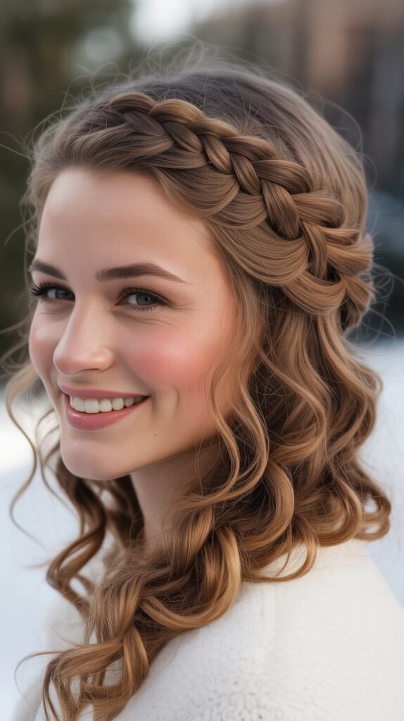 Braided Headband with Loose Curls