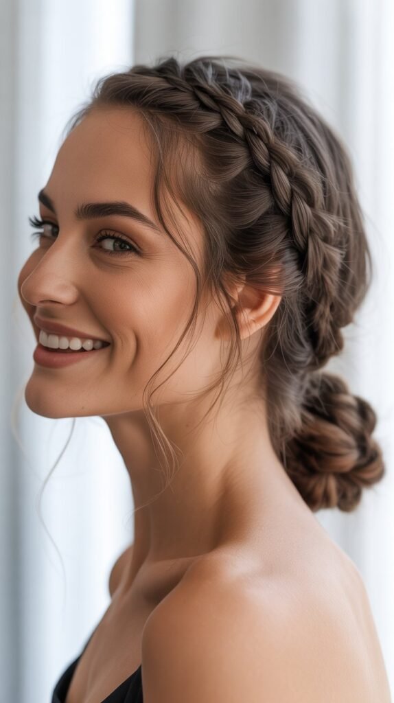 Braided Low Ponytail Updo