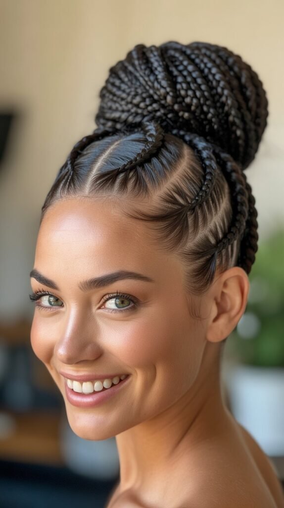 Double Dutch Braids into Bun