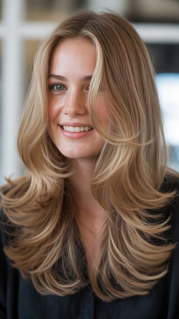 Long Feathered Layers for Softness