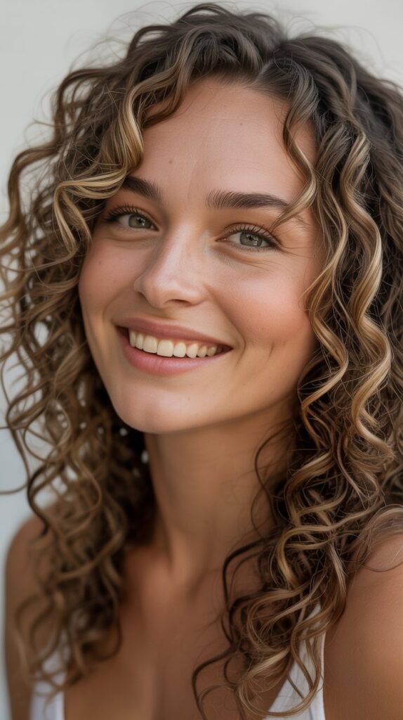 Curly Hair with Diagonal Forward Layers