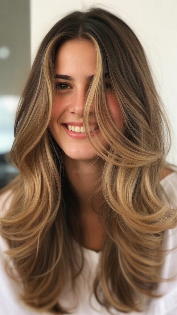 Long Layers with Balayage Highlights