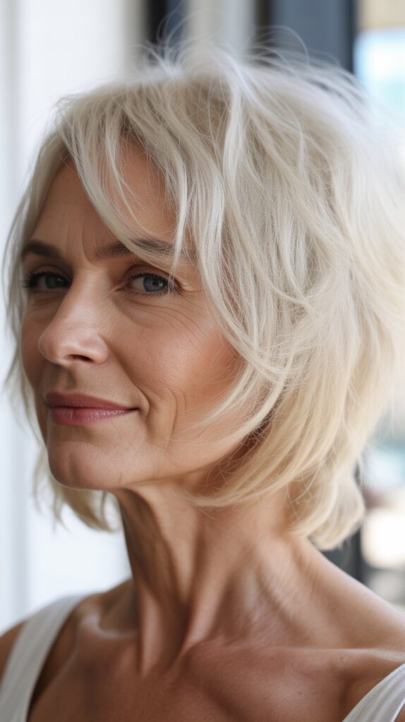 Top 30+ Medium Length Hairstyles for Thin Fine Hair Over 50 14 Textured Lob with Undone Ends