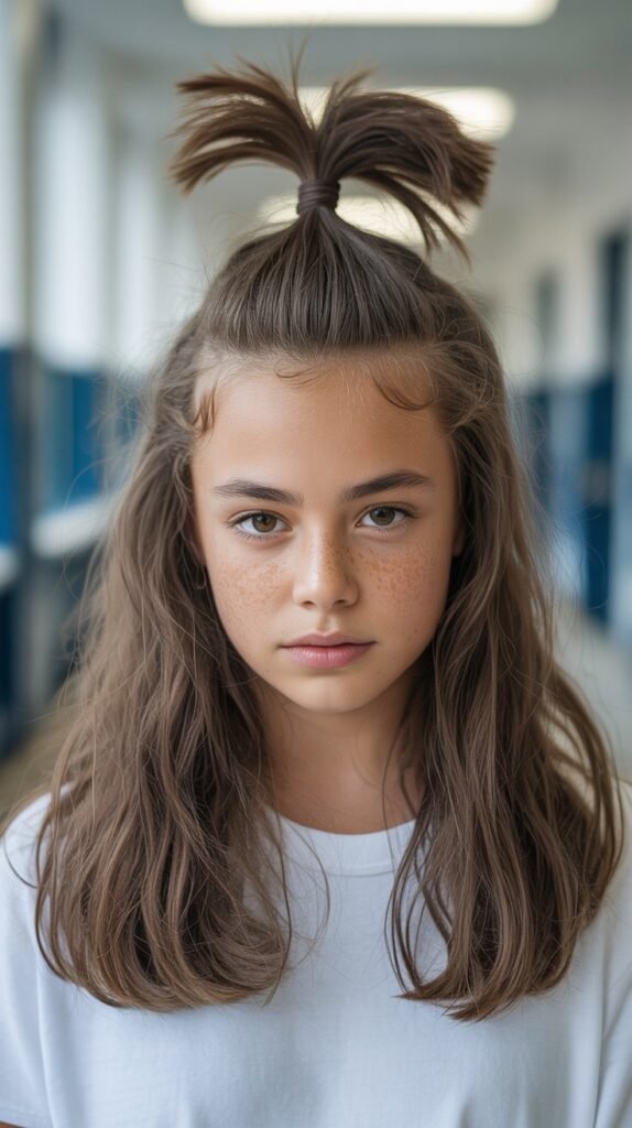 The Knotted Half-Up Style