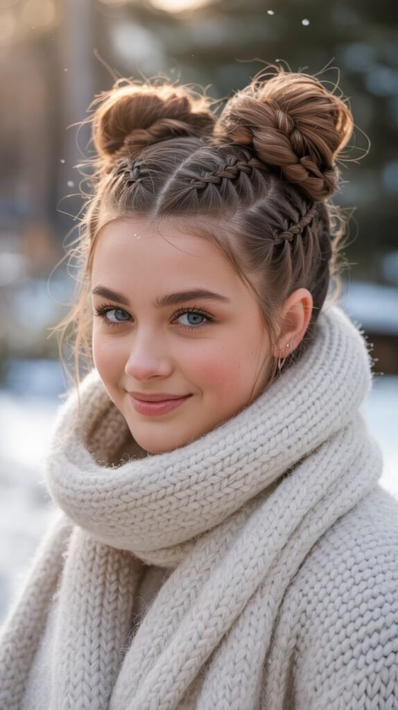 Space Buns with Braided Details
