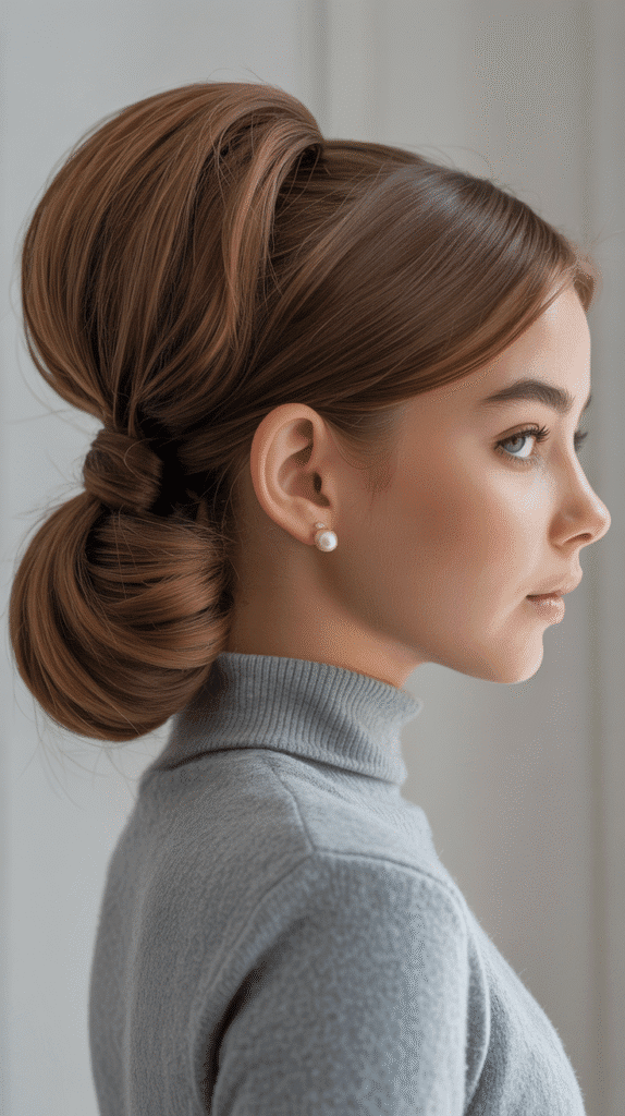 27 Stylish Cute Winter Hairstyles for Teens 22 Low Ponytail with Volume Boost