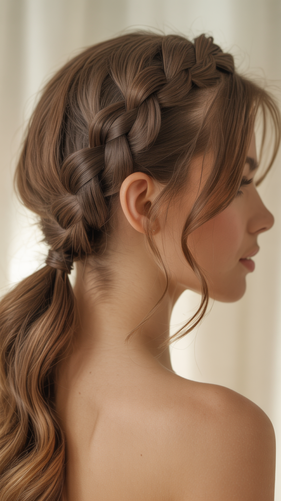  Side Braid with Curled Ends