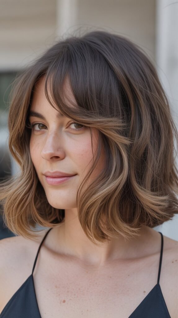  Lived-In Lob with Grown-Out Curtain Bangs