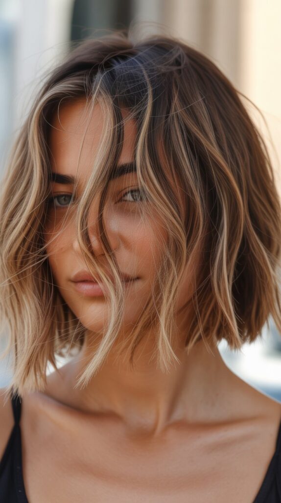 Choppy Bob with Lived-In Balayage