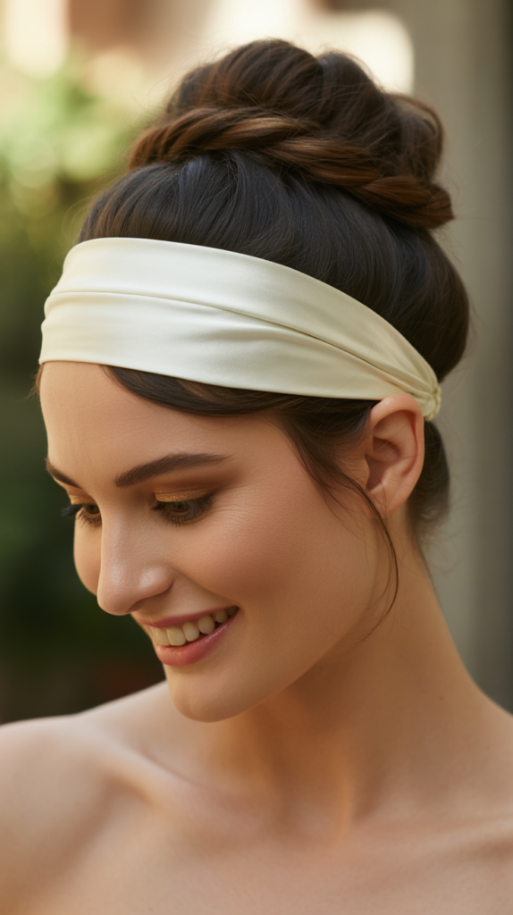 Thick Headband with Grecian-Inspired Updo