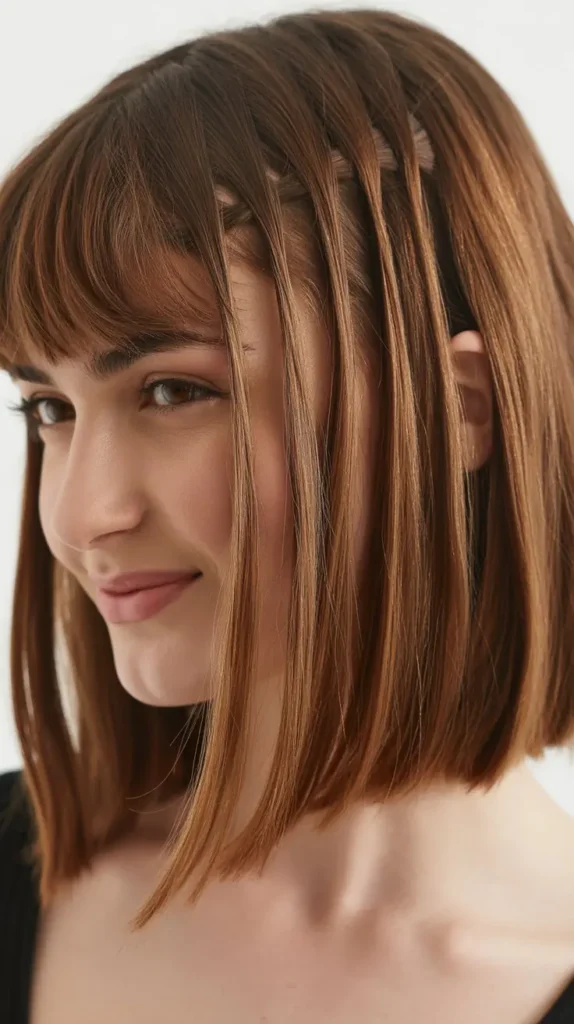 Long Bob with Curtain Bangs for Active Lifestyles