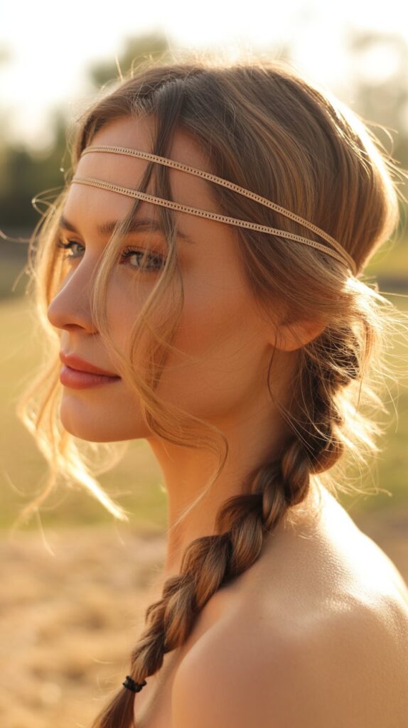 27 Greasy Hair Hairstyles with a Headband 21 Side Braid with Thin Gold Headband
