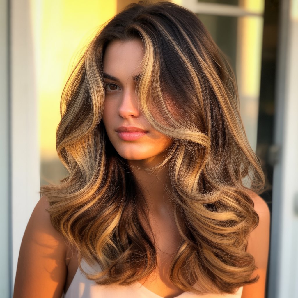 27+ Expert-Approved Hairstyles for Thin Hair and Round Faces 18 Long Layers with Balayage