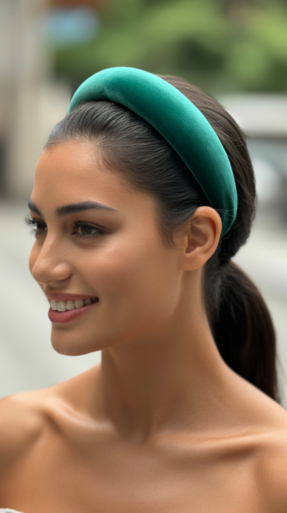  Sleek Low Ponytail with Statement Headband