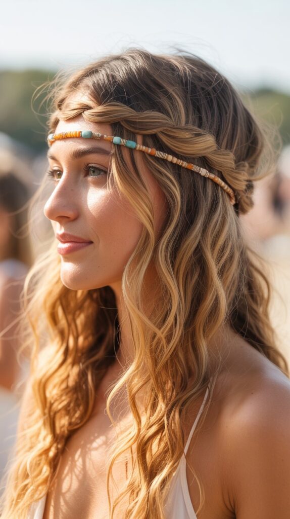 27 Greasy Hair Hairstyles with a Headband 27 Knotted Half-Up with Beaded Headband