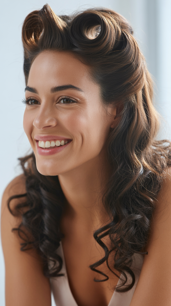 Vintage Victory Rolls Half Up