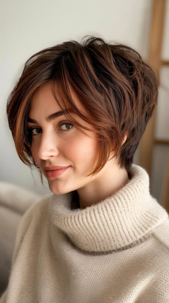 Mushroom Brown Pixie Cut