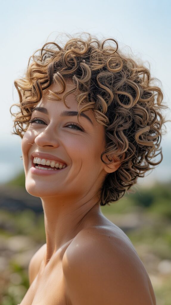 Curly Messy Pixie with Natural Texture