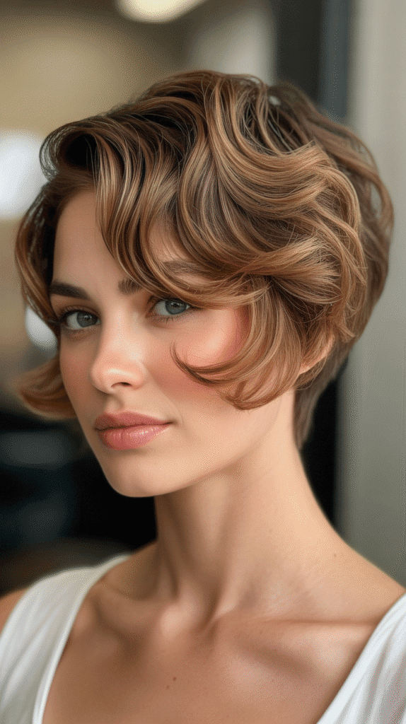 Top 30 Natural Wavy Haircuts Every Woman Will Love 23 Wavy Mixie Cut
