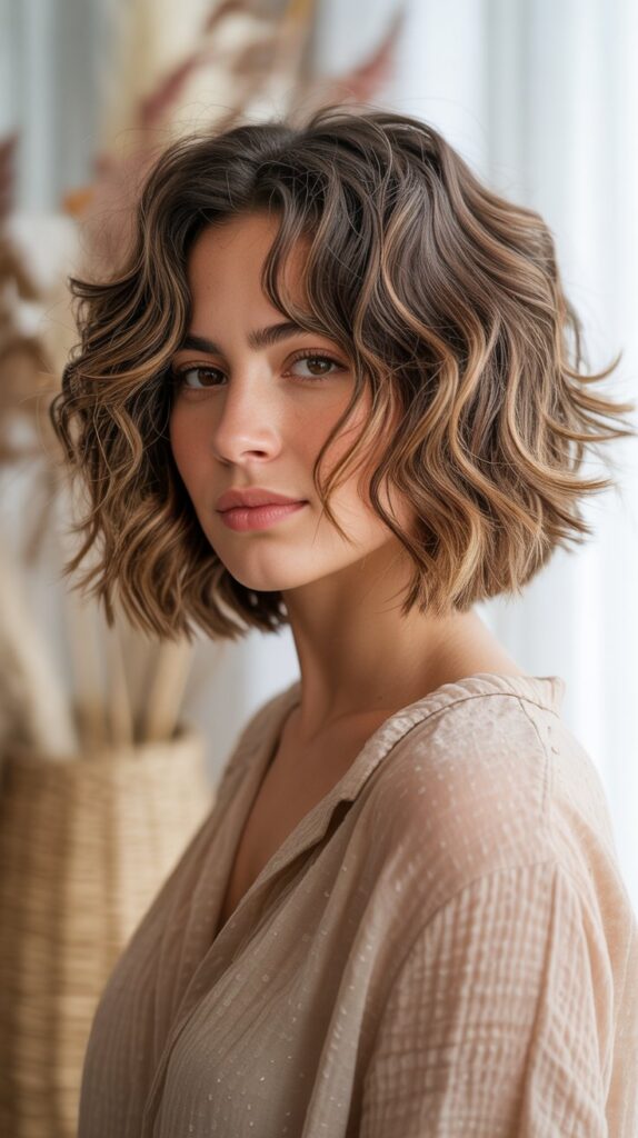 27 Stunning Choppy Bob Haircuts for Thick Hair 7 Wavy Choppy Bob