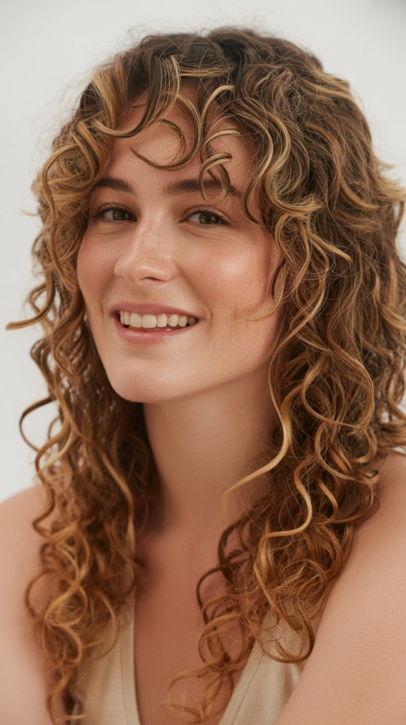 Loose Romantic Curls With Face-Framing Highlights