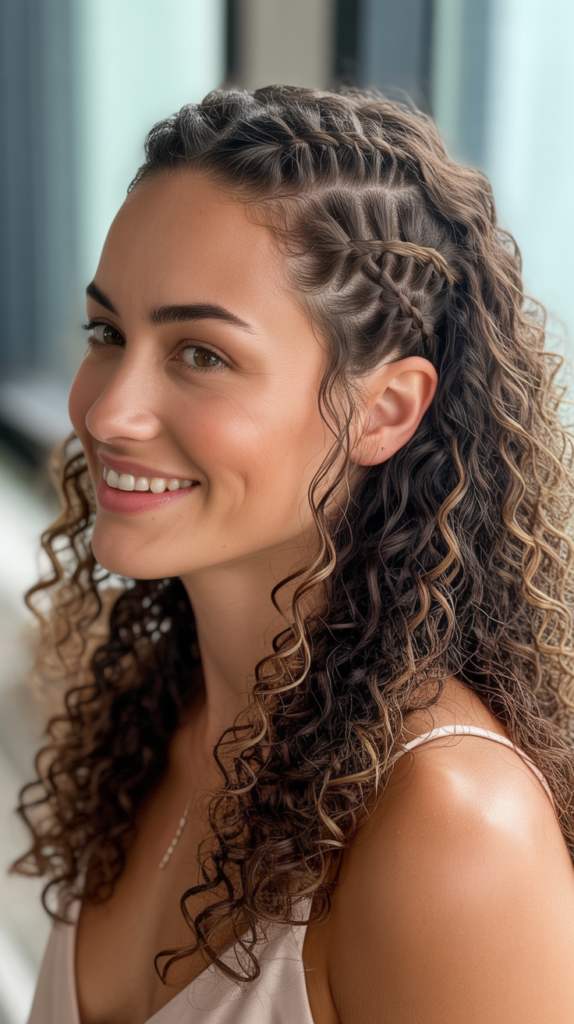 Criss-Cross Braid Half Up