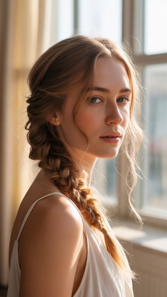 30 Cute Simple Hairstyles You Can Do in Under 5 Minutes 7 The Side Braid