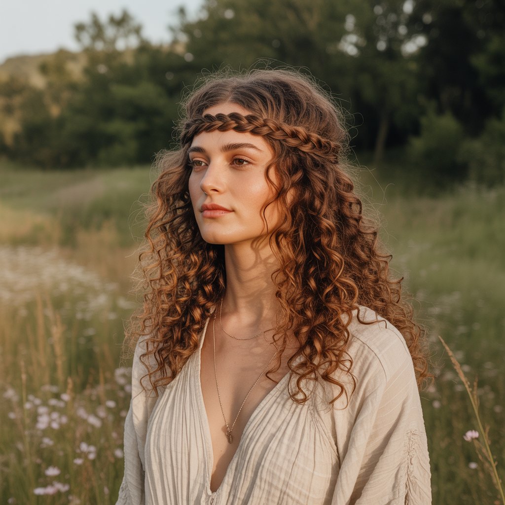 33 Modern Half Up Half Down Curly Hair Ideas That Will Turn Heads on Any Occasion 19 Half Crown Braid