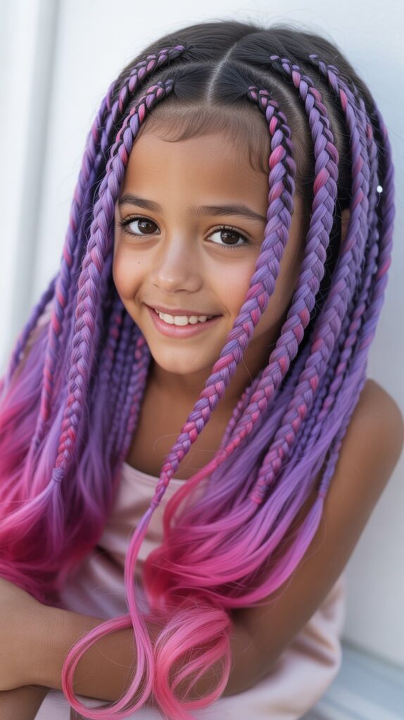 30 Best Cornrow Hairstyles for Kids with Natural Hair 17 Cornrows with Hair Extensions